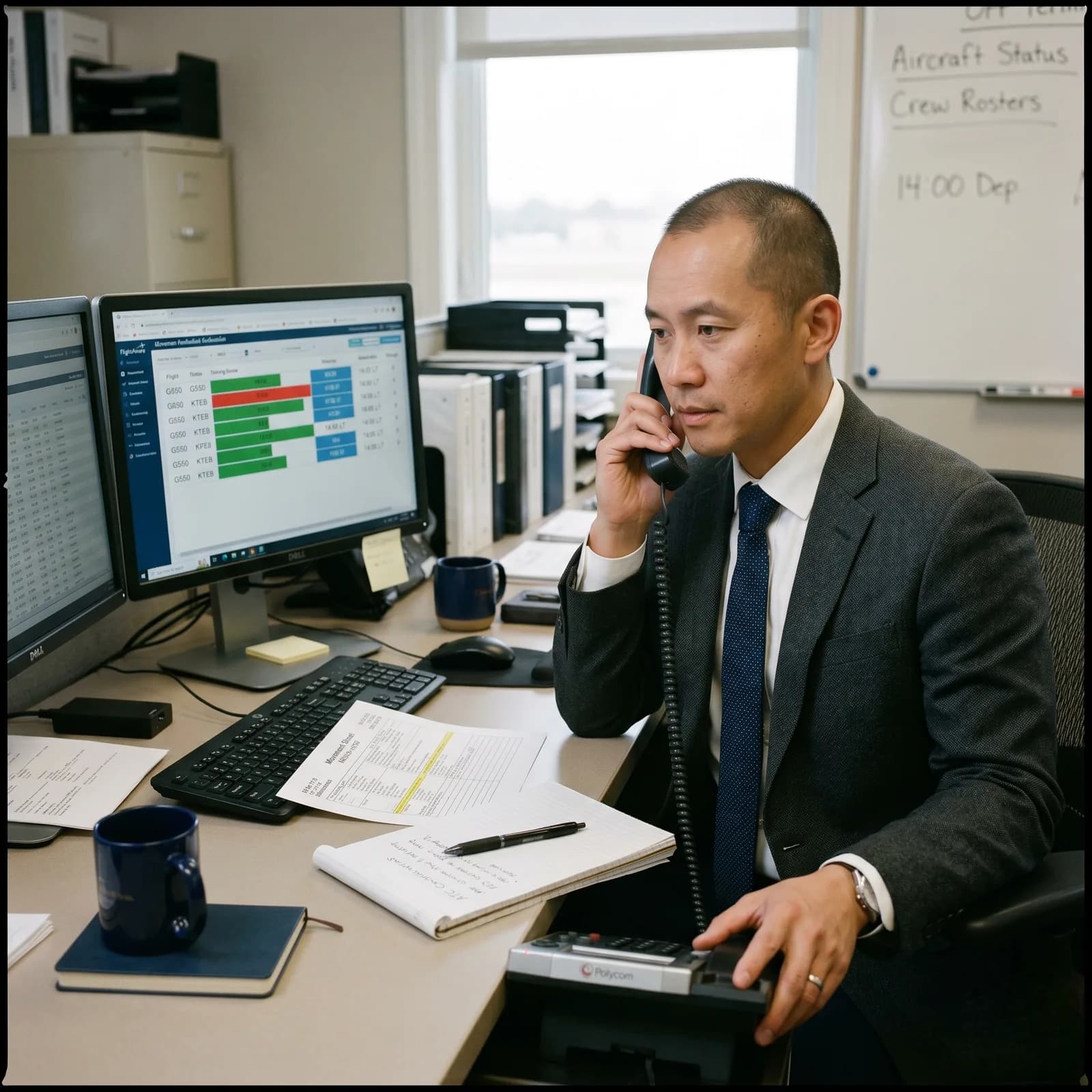 A black sedan waiting on the tarmac beside a private jet